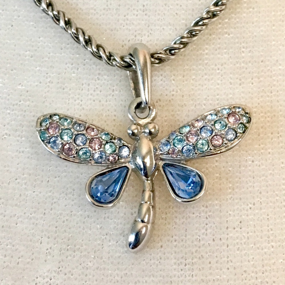 Vintage Swarovski Necklace with Dragonfly Pendant - Picture 2 of 5